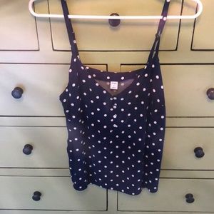Navy with white polka dots tank top